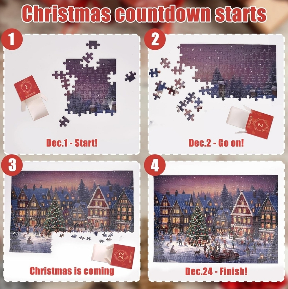 Christmas Village Puzzle Advent Calendar - Picture 3 of 4
